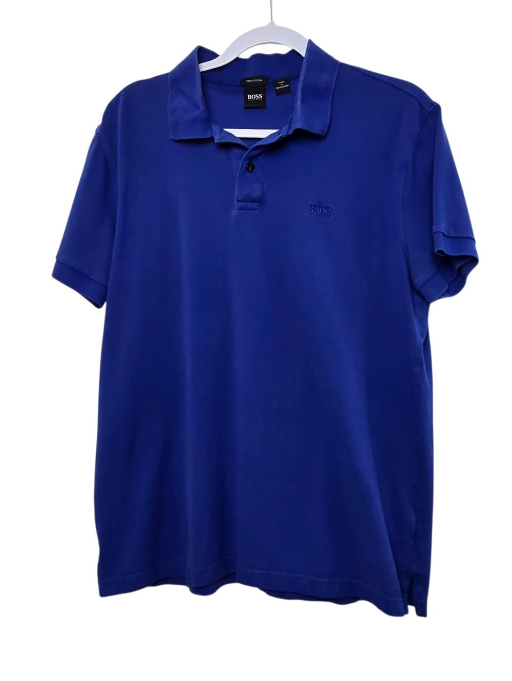 Boss Hugo Boss Blue Pima Cotton Polo Shirt Short Sleeve Men's XL Golf Officewear